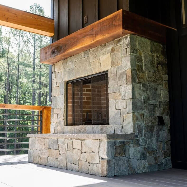 outdoor patio fireplace