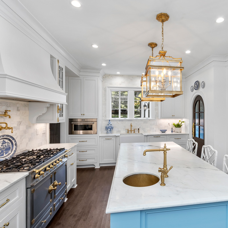 newly remodeled kitchen with granite island
