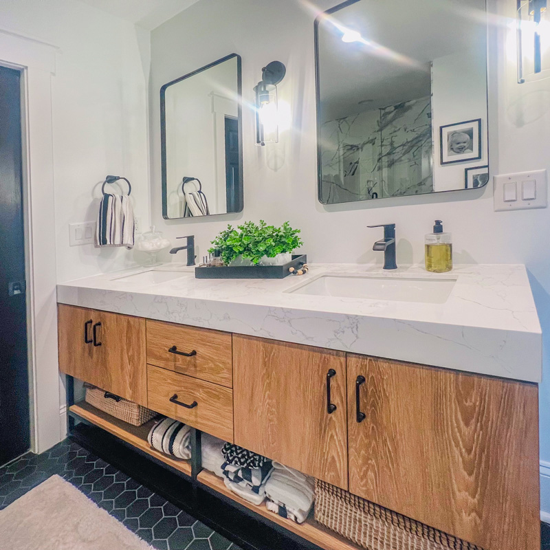 double vanity in a bathroom