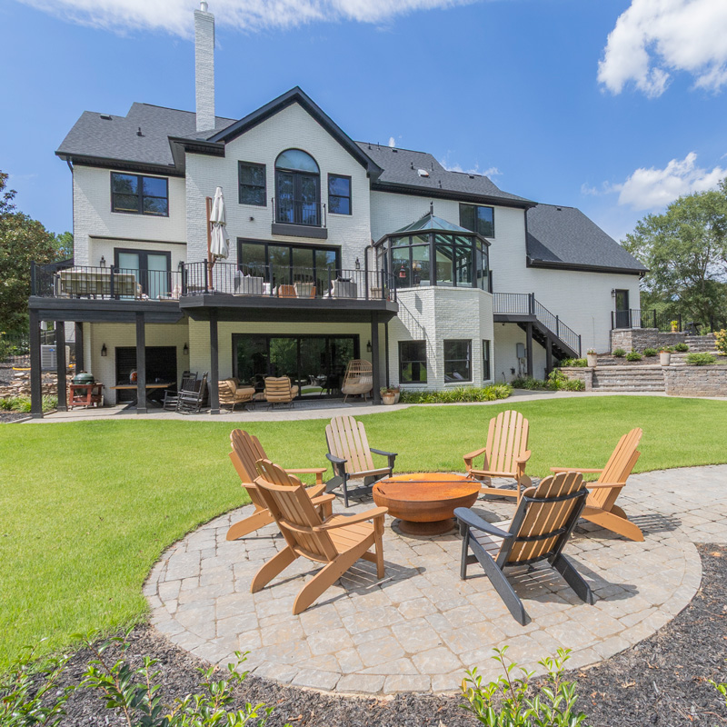 home overlooking outdoor seating